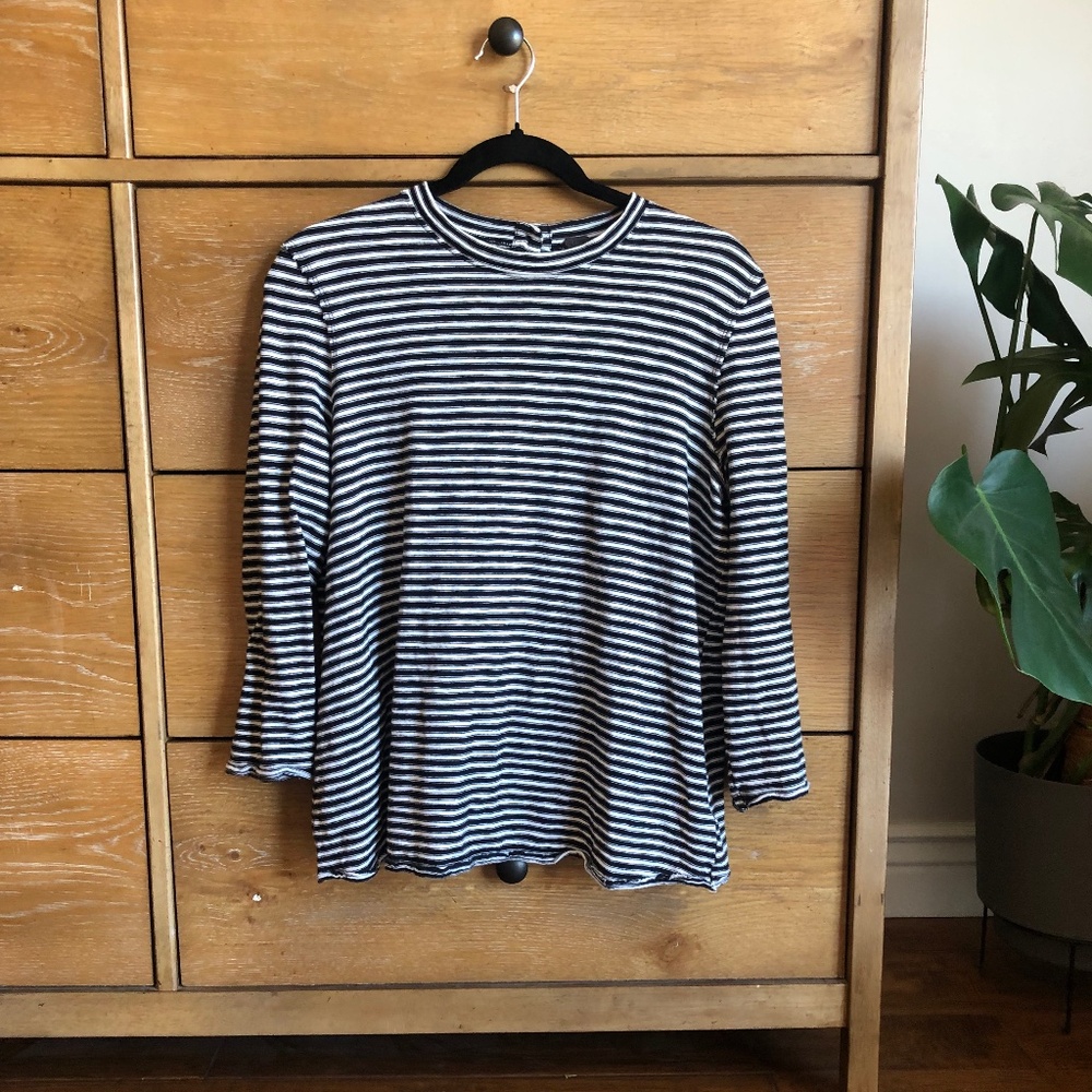 Free People Striped Top, Open back, Size Medium